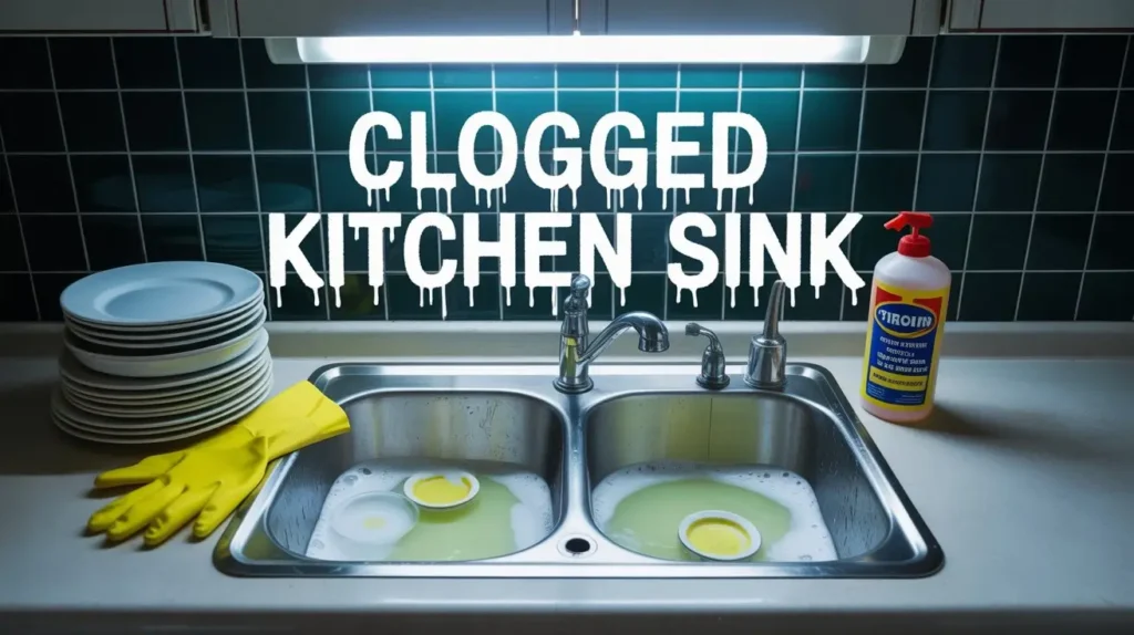 clogged kitchen sink