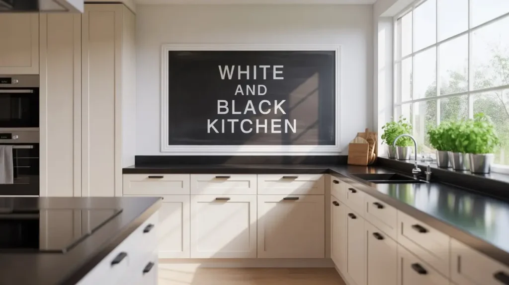 white and black kitchen